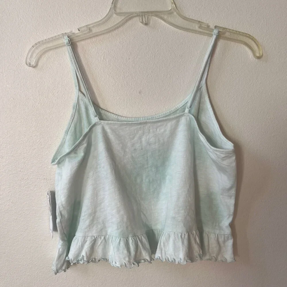 American Eagle Cotton Ruffle Crop Tank Top Medium - Picture 2 of 14